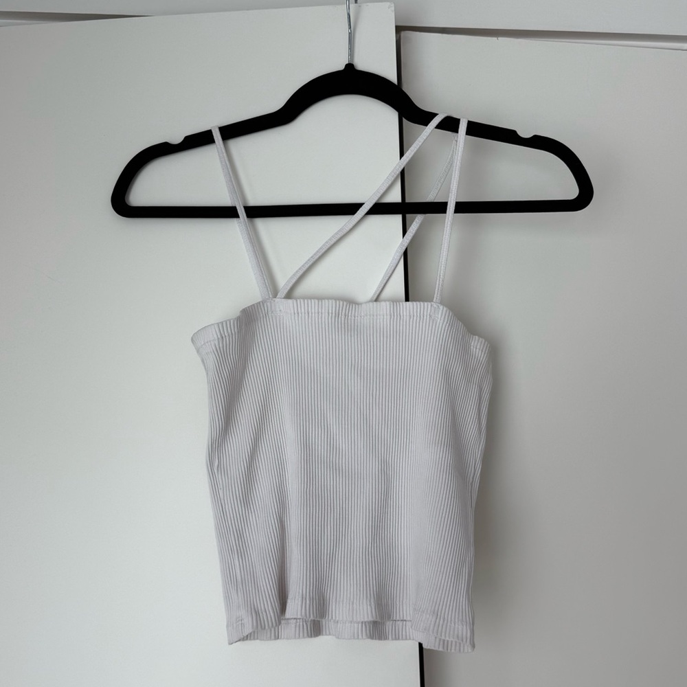Zara White Ribbed Camisole Top